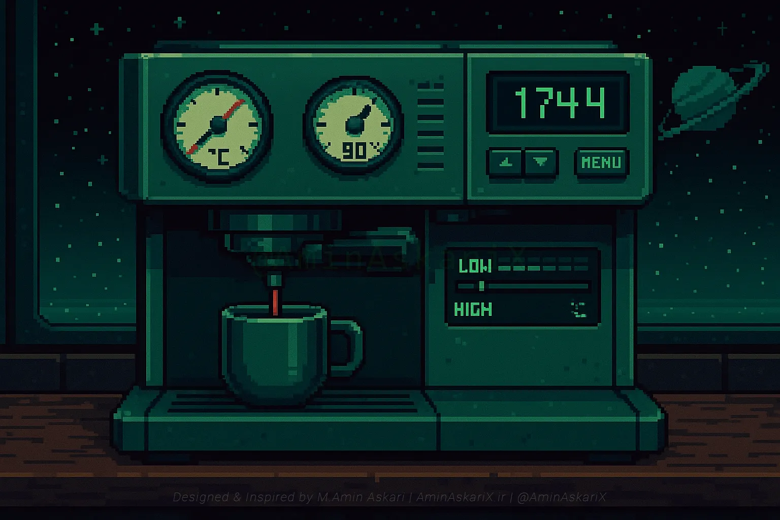 طراحی UI بازی کافه کهکشانی «نجوای قهوه»